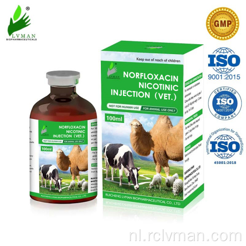 Norfloxacine nicotinische injectie alleen voor diergebruik
